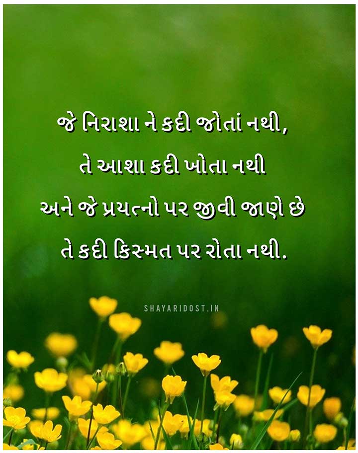 Latest Gujarati Suvichar with Flowers Background