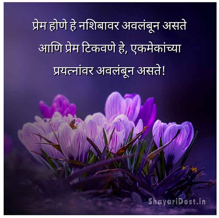 Best Romantic Quotes on Love in Marathi Medium