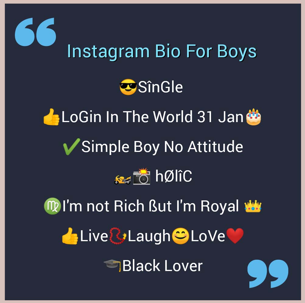 Stylish Instagram Bio For Boys