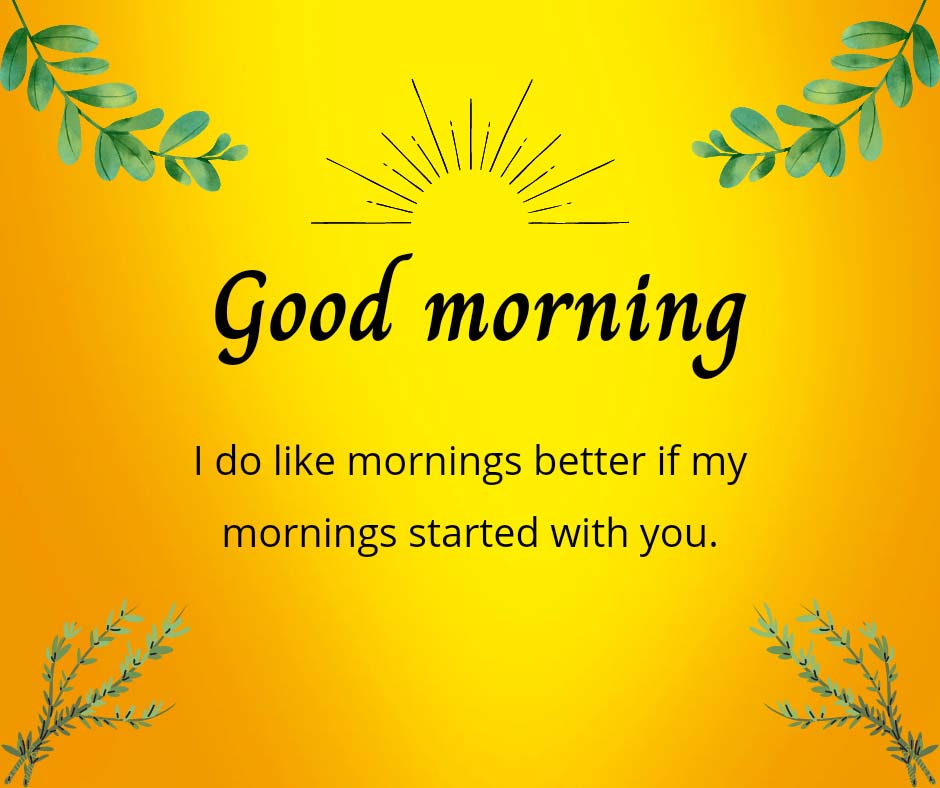 Wishing Good Morning Images on Yellow Background
