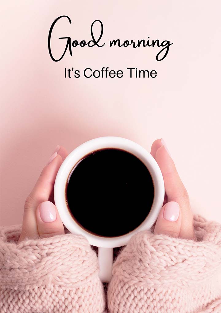 Good Morning Image With Black Coffee Cup