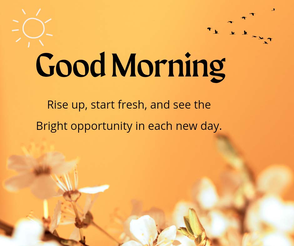 Good Morning Image on Yellow Background