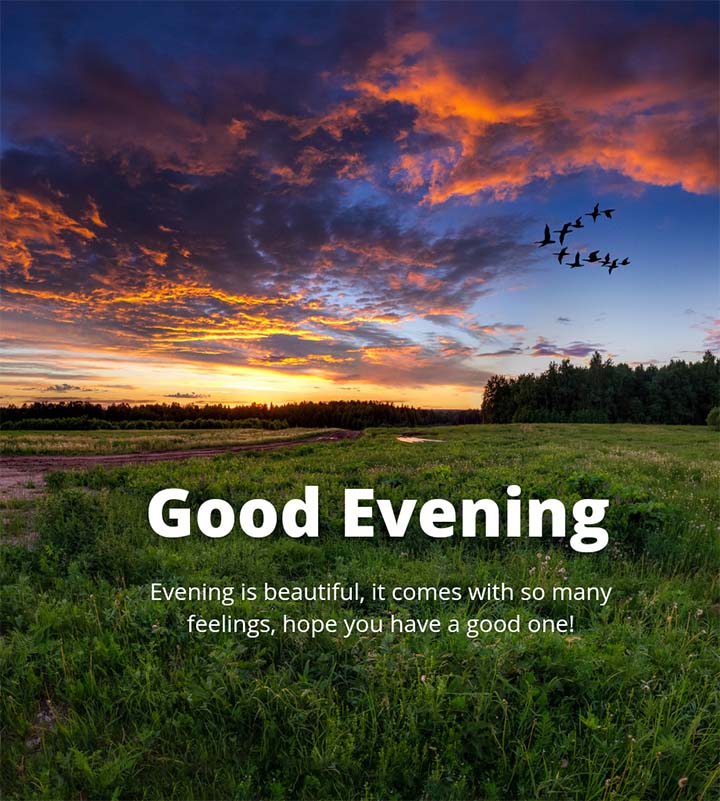 Wishing Good Evening Images in Sunset